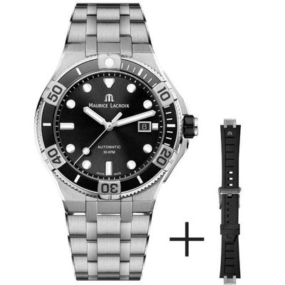MAURICE LACROIX AI6058-SS002-330-2 艾美錶 機械錶 43mm AIKON 黑色面盤