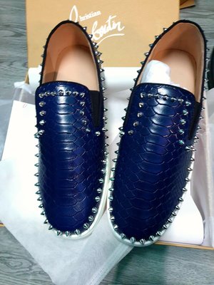 特價商品 CL藍蛇紋鉚釘套腳鞋懶人鞋紅底鞋