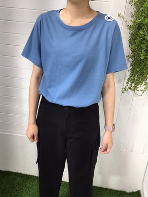 正韓korea韓國進口Oops藍色肩貓標籤短袖T恤 現貨  小齊韓衣