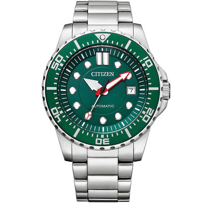 「官方授權」CITIZEN 星辰錶 男 自動機械鋼帶運動腕錶-綠面(NJ0129-87X)