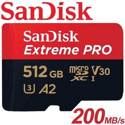 200MB/s 公司貨 SanDisk 512GB Extreme Pro microSDXC TF 512G 記憶卡