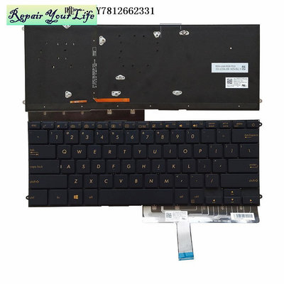 電腦零件華碩ASUS 靈耀3 UX490 UX490U UX490UA 鍵盤 帶背光 英文 US 全新筆電配件