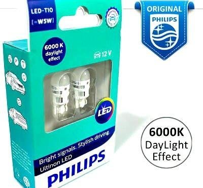 促銷 台灣 淺綠盒 6000K 4000k Led 暖白光 T10 Philips 11961ulw4x2 50lm w5w warm 室內燈 牌照燈 0.9w