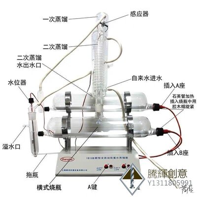 蒸餾水器實驗室用玻璃雙蒸蒸餾水機小型雙重工業海水蒸餾器制水器