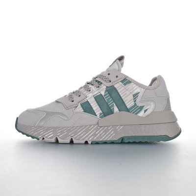 ADIDAS NITE JOGGER BOOST 三葉草 3M夜行慢 爆米花 百搭男女生慢跑鞋「灰綠」FV1322