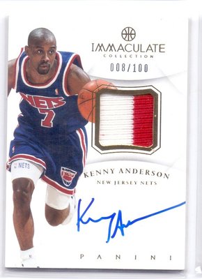 2012-13 IMMACULATE 傳奇球星 KENNY ANDERSON PATCH 卡面簽 /100