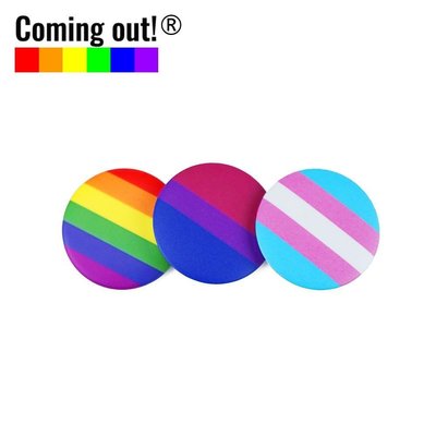 Coming out!彩虹旗跨性別雙性戀徽章LGBT標識吧唧胸針別針胸牌