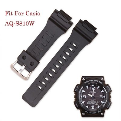 適配卡西歐 AQ-S800/AQ-S810W/SGW-500H/AE-1000W 錶帶 18mm 防水橡膠錶帶