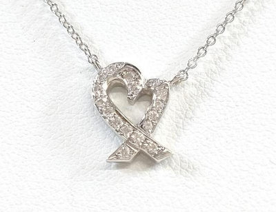 [K&K 超優惠] Tiffany Loving Heart Pendant 鑽石 滿鑽 鉑金 鎖骨鍊