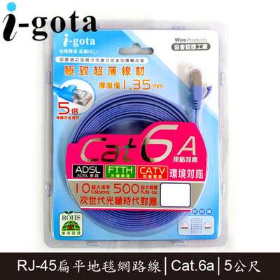 【MR3C】含稅附發票 i-gota LAN-F6A-005 5M Cat6a Cat.6a 超高速網路線 扁線