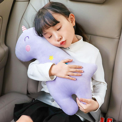 汽車兒童安全帶防勒脖護肩套限位器調節固定器車內睡覺抱枕裝飾品