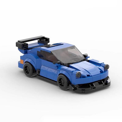 moc積木兼容樂高 76383 911 rwb 藍色 speed系列八格車模型