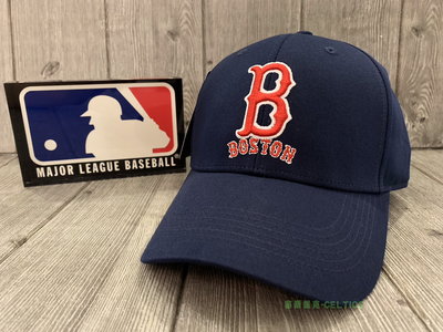 塞爾提克~免運 MLB美國大聯盟~REDSOX 紅襪隊 可調式 棒球帽 老帽 鴨舌帽 運動帽 立體電繡標-深藍色