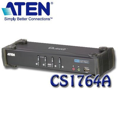 【MR3C】含稅 ATEN宏正 CS-1764A CS1764A 4埠桌上型 KVM 切換器 含KVM連接線*4