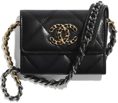 CHANEL AP1787 Flap Coin Purse With Chain
