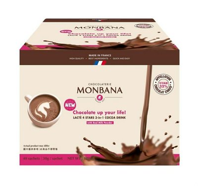 Monbana可可粉30公克x40入 免運請看末圖 三合一極品巧克力粉 cocoa powder 30g x40pack 淡水可自取