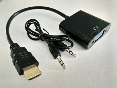 HDMI轉VGA + Audio 立體雙聲輸出 HDMI轉D-Sub轉接器 電腦螢幕 支援1080p 電腦 電視盒