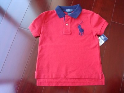 【現貨在台-特價】Polo Ralph Lauren 男中童大馬紅色網眼短袖POLO上衣(2歲/2T)