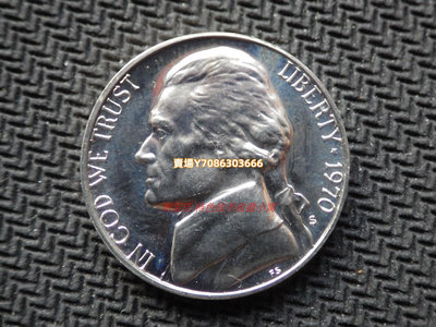 PROOF精制 美國1970年杰斐遜5美分 銅鎳紀念幣 少見 美國錢幣 錢幣 銀幣 紀念幣【悠然居】672