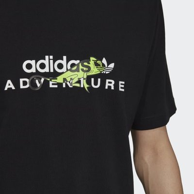 南◇2021 3月  Adidas Adventure Big Logo Tee 黑色 短TEE 變色龍 GN2322