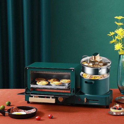 【熱賣精選】榮事達烤面包機多功能早餐機吐司加熱機家用電烤箱三合一體機