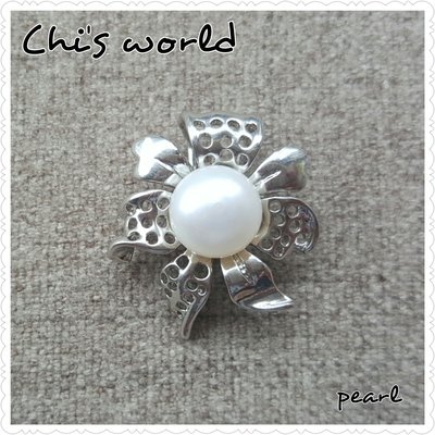 Chi's world~天然淡水養殖珍珠項鍊墬飾 閃亮精緻合金 母親節禮物 生日喜宴 裝飾配件