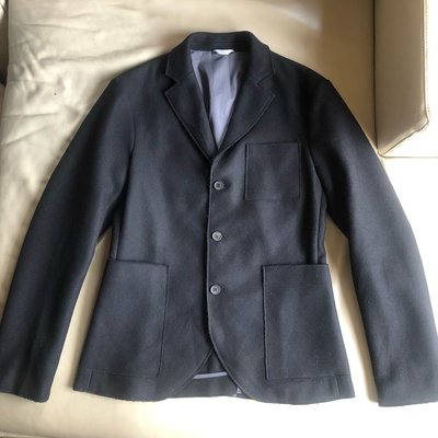[品味人生2]保證正品 KENZO 黑色 毛料 厚挻 修身 休閒西裝 外套 夾克  size M