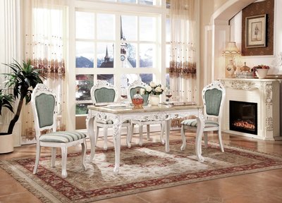 【大熊傢俱】T7026 玫瑰系列  美式鄉村風 餐椅 書椅  歐式餐台桌子 實木餐 椅子   餐桌椅組