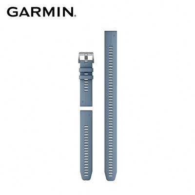 @竹北旗艦店@GARMIN QUICKFIT 22mm 颶風藍矽膠錶帶銀錶扣(含可調式加長颶風藍矽膠錶帶)原廠公司貨