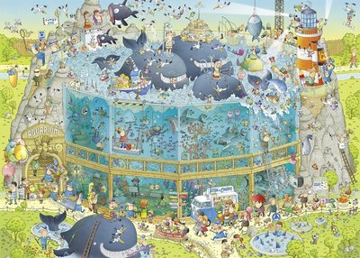 〔無孔Blue〕德國雷諾瓦HEYE-海洋動物園-1000片拼圖