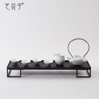 【熱賣精選】新中式禪意陶瓷功夫茶具套裝水墨茶壺茶杯托盤樣板房軟裝飾品擺件