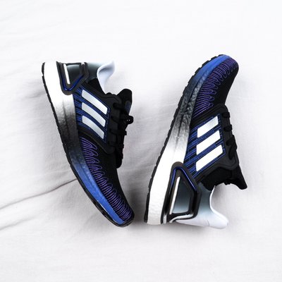 Adidas Ultra Boost 20 黑白藍 針織 休閒運動慢跑鞋 男女鞋 FV0033