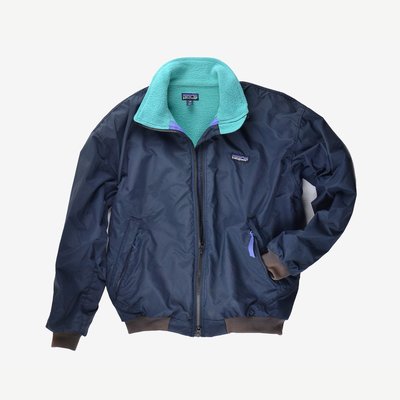 Patagonia Fleece ZipUp lined jacket 美國製 S 藍 黑 綠 12 撞色尼龍內刷毛外套