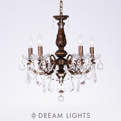 【DREAM LIGHTS】古典優雅法式風格水晶吊燈 Alice 7001WS-5 / 7001BRS-5