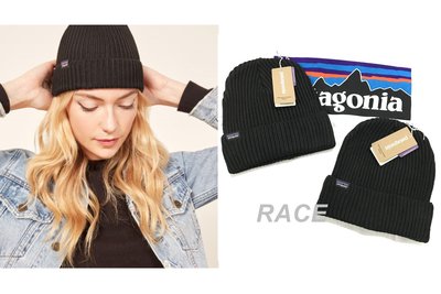 【RACE】PATAGONIA FISHERMAN'S ROLLED 毛帽 短毛帽 反摺 山景 素面 LOGO 黑