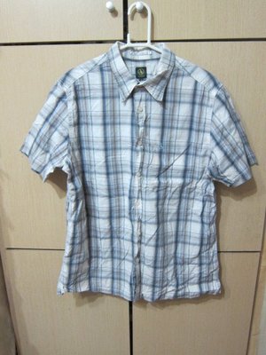 衣市藍~AIGLE 短袖格紋襯衫 (M~UK:15.5~) (220907)