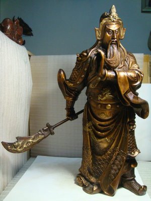 【 笑一笑 】銅雕-- 原價9500 正氣 武財神 關公 關聖帝君 高47.5公分