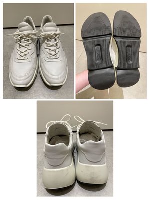 [二手商品] ECCO 經典全牛皮休閒鞋 Chunky 白鞋 size: 38