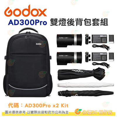 神牛 Godox AD300Pro x2 Kit 雙燈後背包套組 公司貨 棚燈 補光燈 攝影燈 持續燈 LED