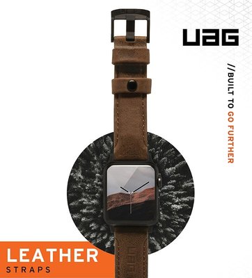 超 促銷  時尚皮革錶帶  UAG Apple Watch 42/44mm 皮革錶帶-棕色 44mm 公司貨皮革錶帶