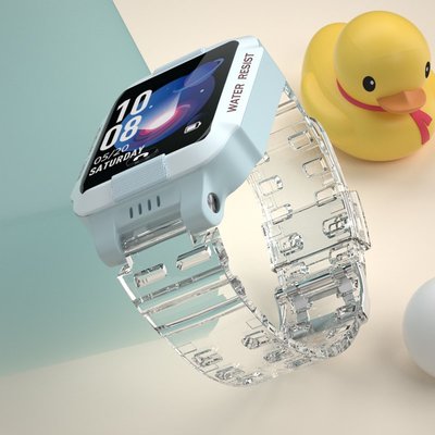 適用小天才電話手錶錶帶y03防水兒童z3硅膠保護套殼卡通z2z5可愛透明果凍錶帶第三四代Y05/Z1S/Q2/Z6巔峰版