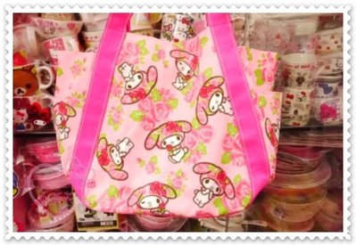 ♥小花花日本精品♥Hello Kitty美樂蒂糖果造型圖大容量手提包帆布包托特包42046103