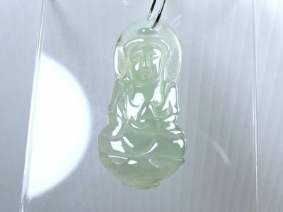 [Disk水晶][收藏品]老坑放光冰種(近玻璃種)翡翠寶瓶觀音雕墜EC-31-A貨專賣