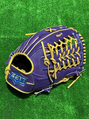 棒球世界全新 ZETT 硬式壘球手套野手網狀檔手套(BPGT-33227)特價紫色12.5吋