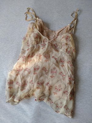 二手正品 MARNI 兩件式純天然蠶絲細肩帶花卉上衣（40）義大利製