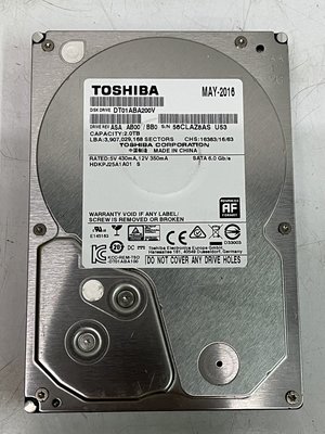 L【小米一店】二手 Toshiba DT01ABA200V 5700轉 2TB 監控硬碟