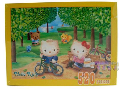 [Child's shop] 正版授權 HELLO KITTY 520片拼圖 - 單車篇 kitty拼圖 夜光拼圖