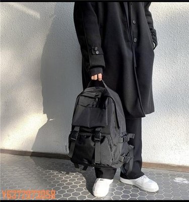 Air麗人穿搭&個性 復古日系 ins 休閒 大容量 雙肩包 後背包 工裝包 旅行包 書包 情侶包 黑