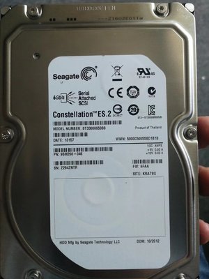 原裝Seagate/希捷 ST33000650SS  3T 7.2K 3.5寸 SAS 伺服器硬碟