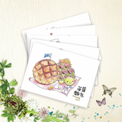 【台灣美食】 明信片 - 寶島食堂E - 5款各1張 - hibeetle甲蟲手繪